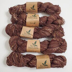 Feza Alp Natural Novelty Yarns Lot of 5 Hank 716 Cotton Linen Silk Visco…